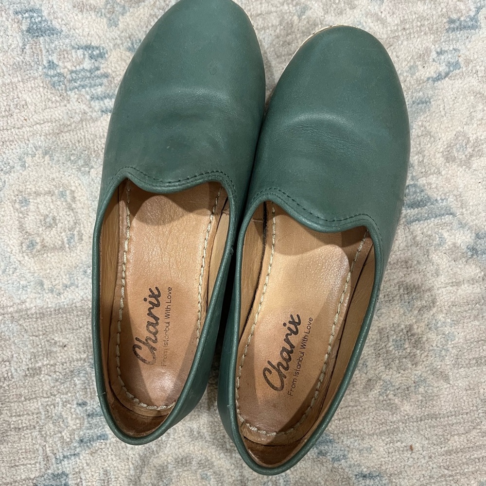 Charvi Women's Green Slip-On Loafers